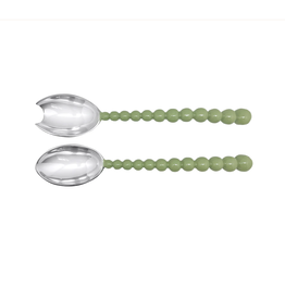 Mariposa Pearled Salad Servers in Green