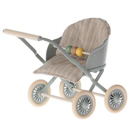 Maileg Mouse Stroller in Blue by Maileg