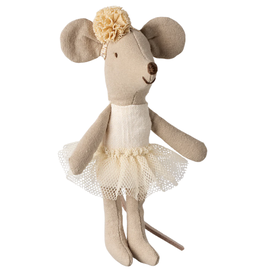 Maileg Ballerina Mouse Little Sister in Off White by Maileg