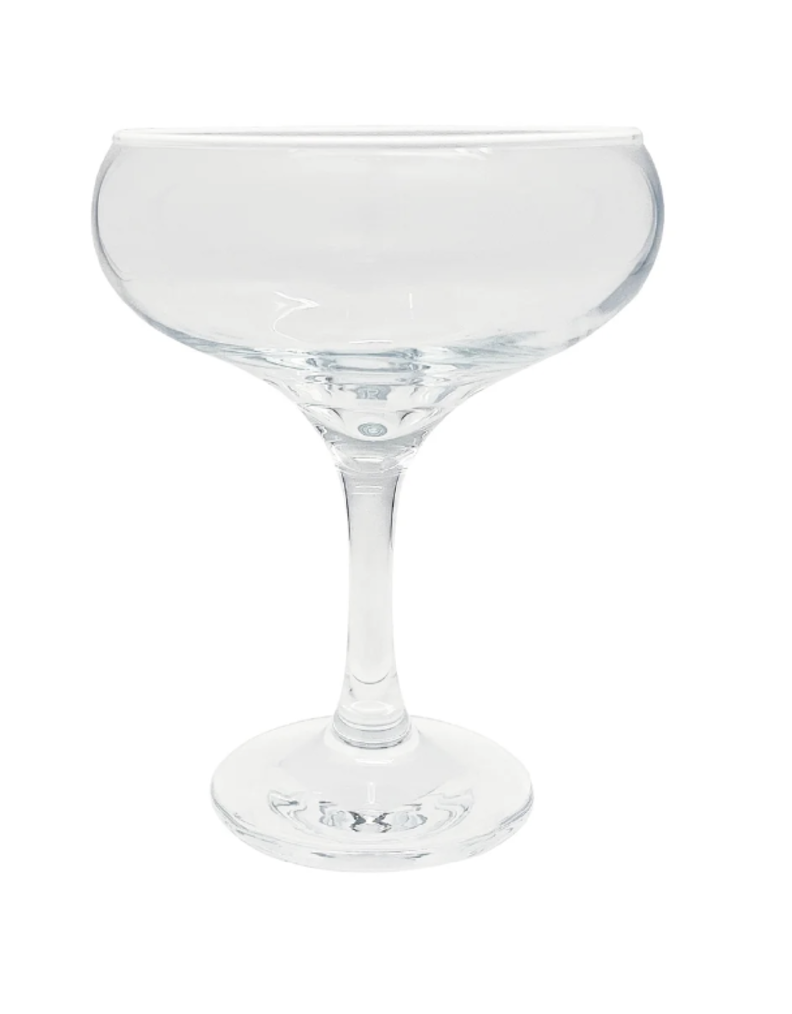 Mariposa Clear with White Rim Coupe Glass