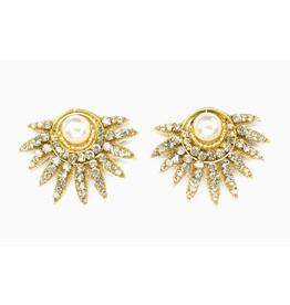 Beth Ladd Collection Carlyle Earring in Gold & Pearl by Beth Ladd