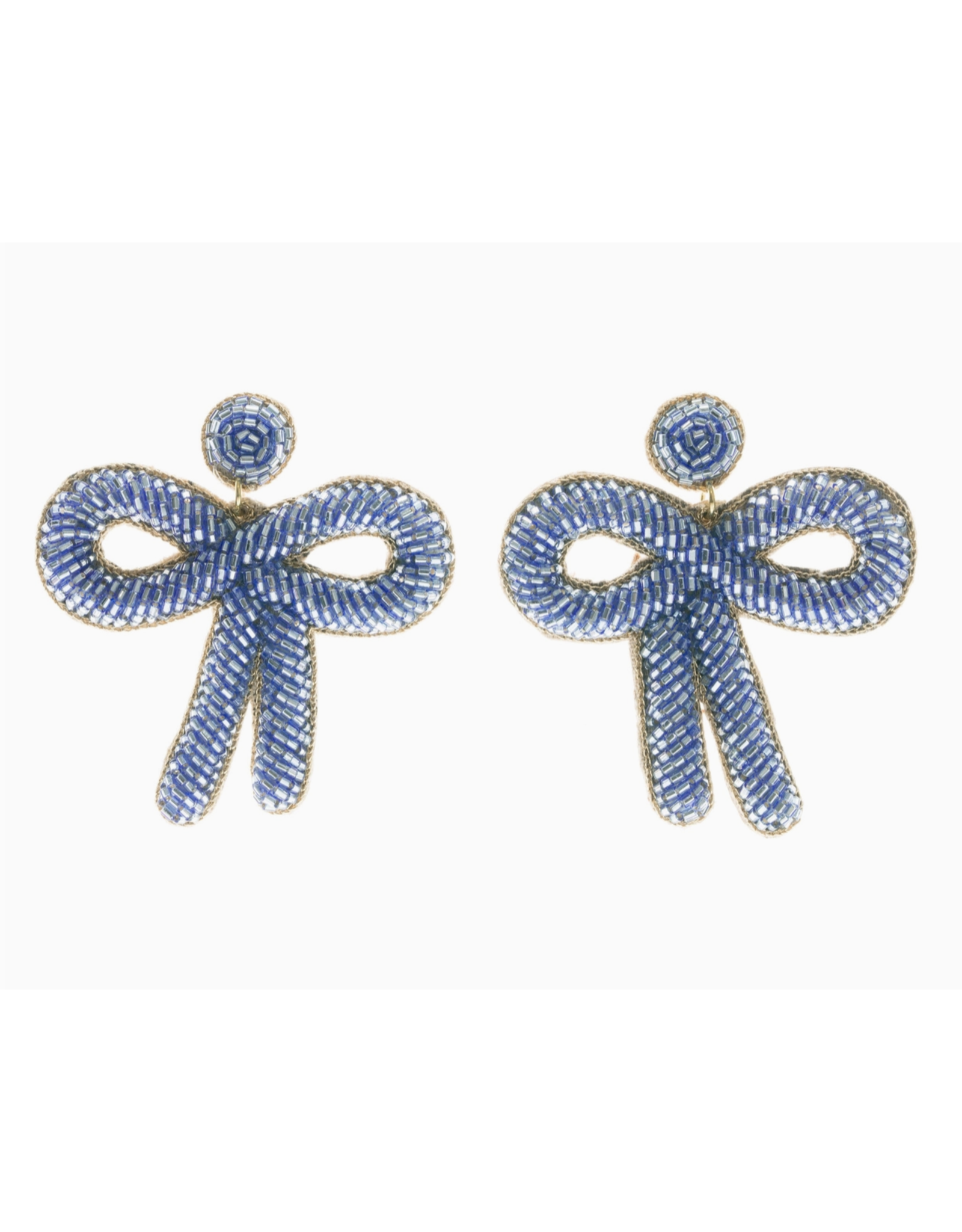 Beth Ladd Collection Bow Earring in Periwinkle Blue by Beth Ladd
