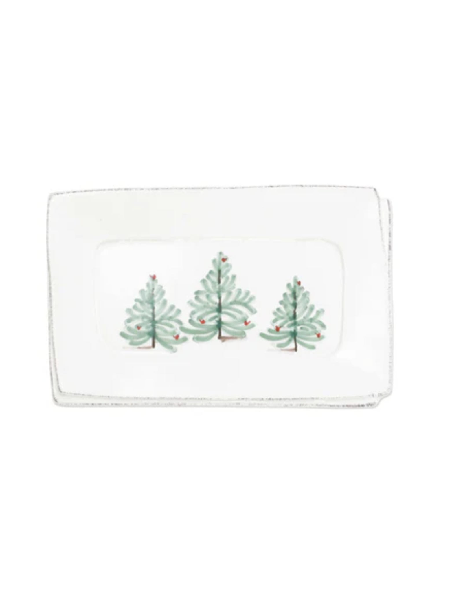 Vietri Lastra Holiday Small Rectangular Tray