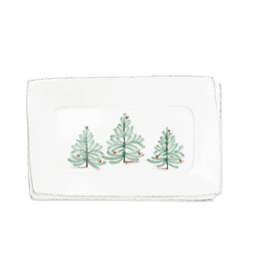 Vietri Lastra Holiday Small Rectangular Tray