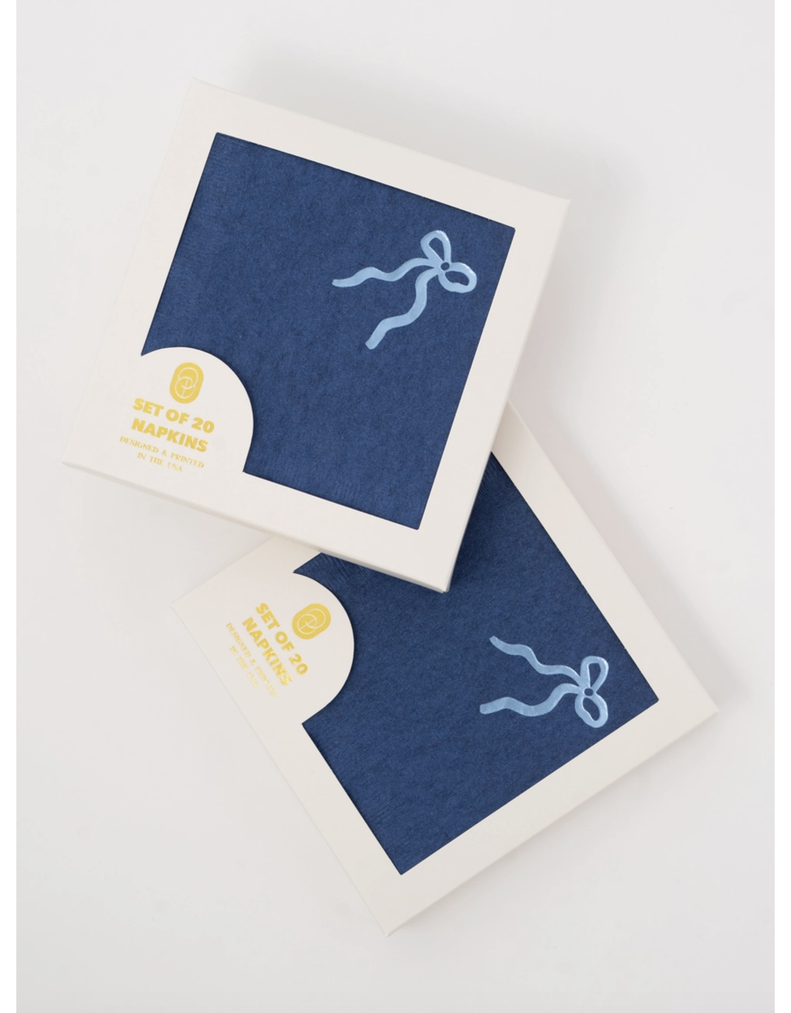 One and Only Paper Navy Bow Cocktail Napkins