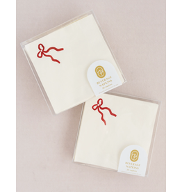 One and Only Paper Red Bow Cocktail Napkins