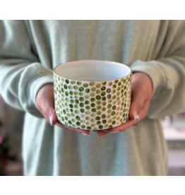 Jill Rosenwald Ice Cream Bowl in Green Micro Dot by Jill Rosenwald