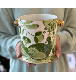 Jill Rosenwald Small Planter in Green Le Bird by Jill Rosenwald