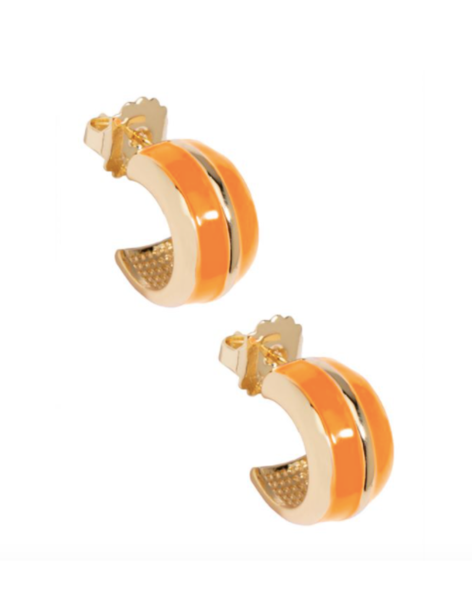 Accessories Shop by Place & Gather Enamel Huggie Hoop Earring in Orange