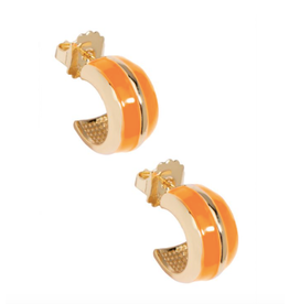 Accessories Shop by Place & Gather Enamel Huggie Hoop Earring in Orange