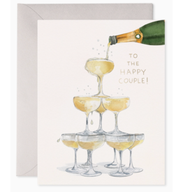 E. Frances Champagne Tower Happy Couple Card