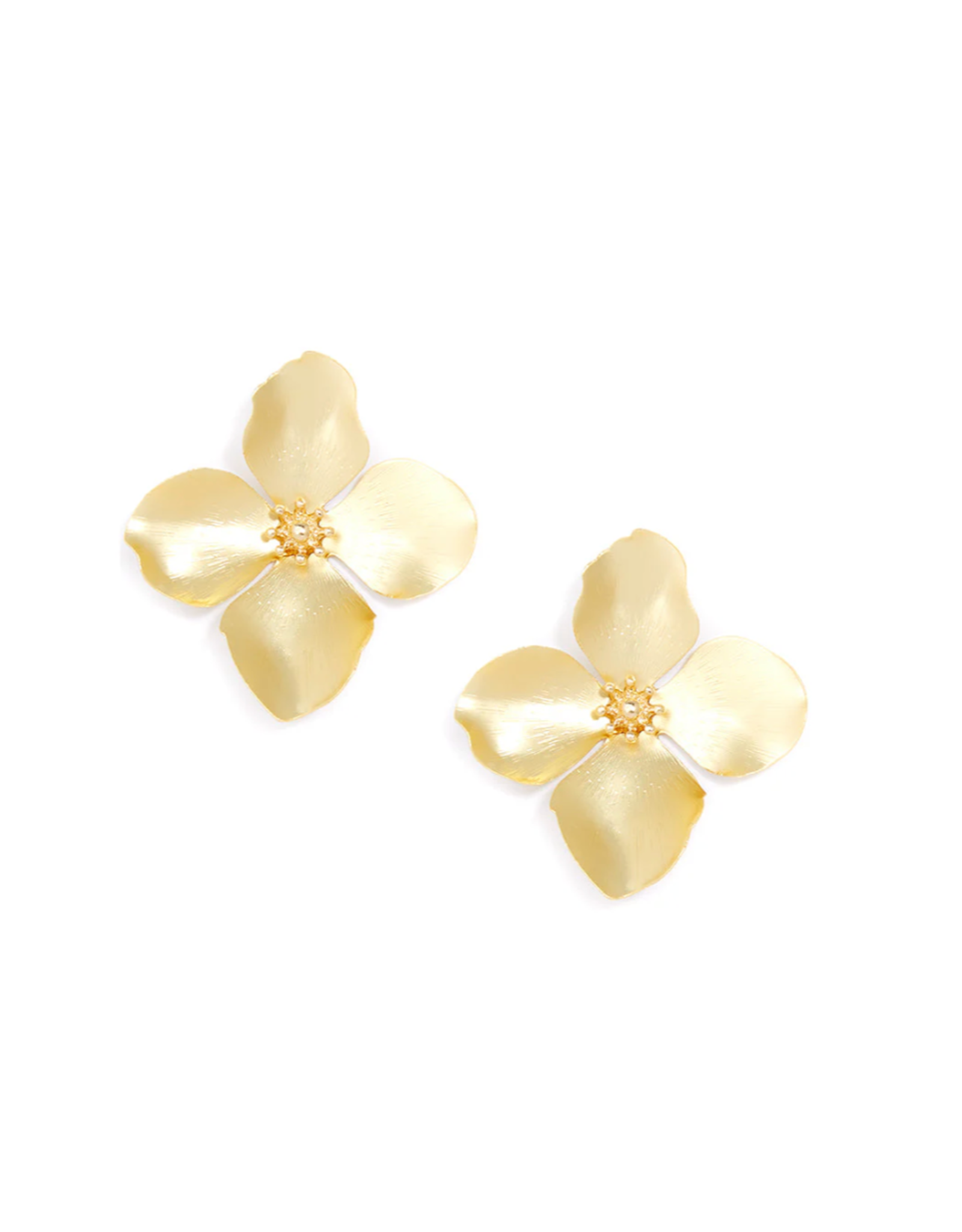 Zenzii Large Matte Flower Earring in Gold