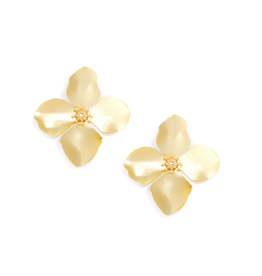 Zenzii Large Matte Flower Earring in Gold