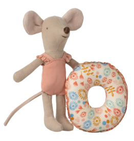 Maileg Little Sister Beach Mouse with Floral Float by Maileg
