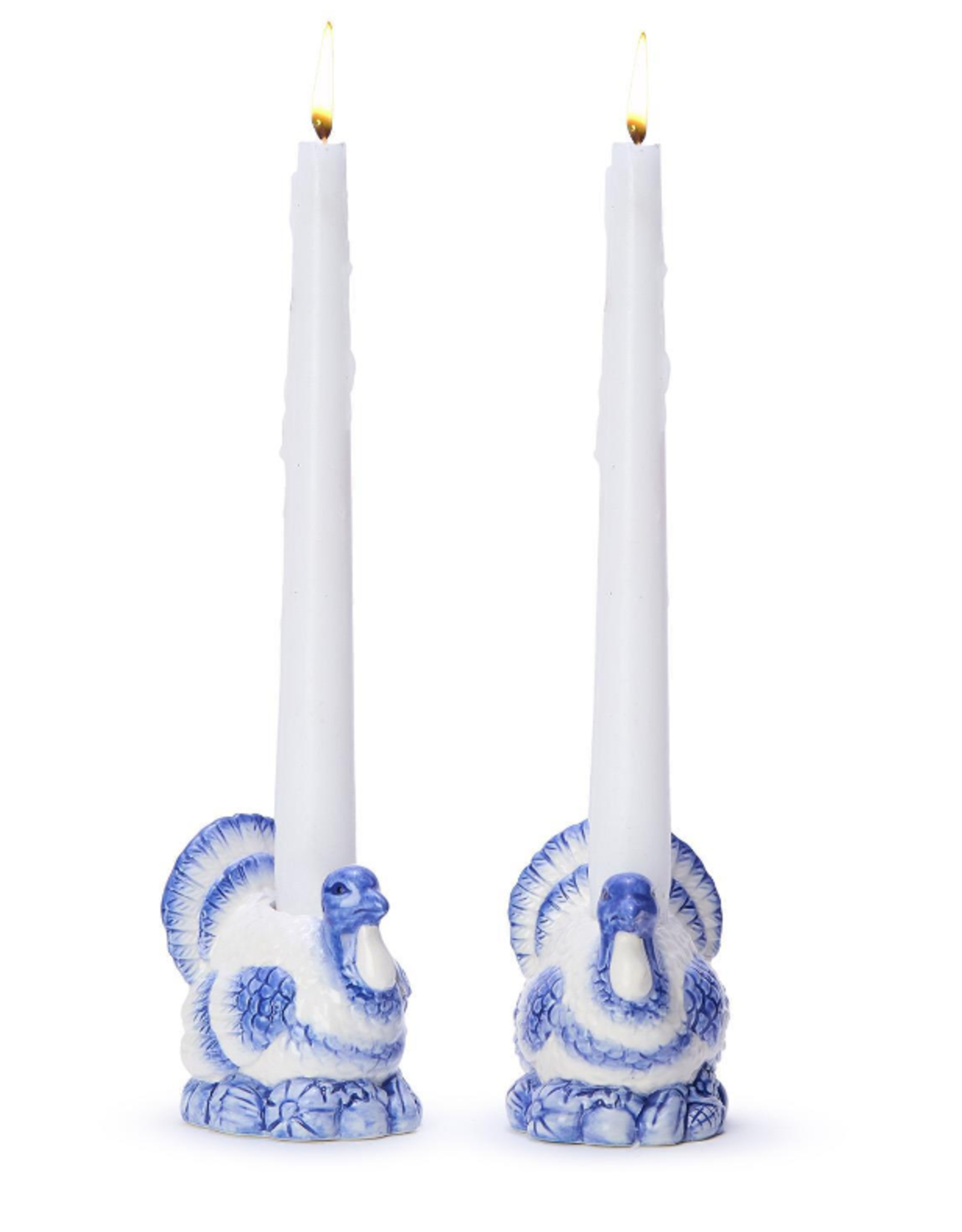 Decor Shop by Place & Gather Blue & White Turkey Taper Candle Holder - Set of Two