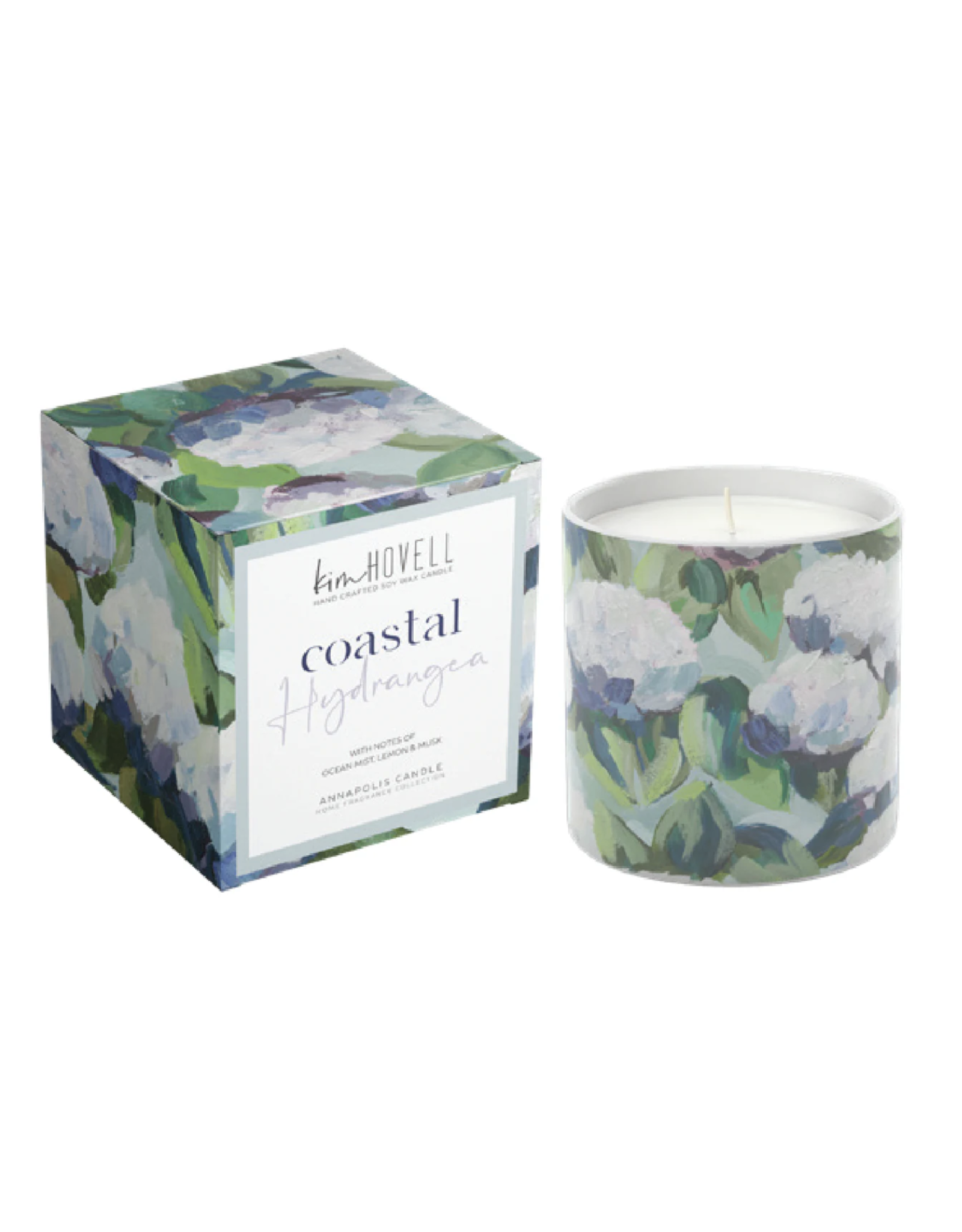 Coastal Hydrangea 8oz Candle by Kim Hovell