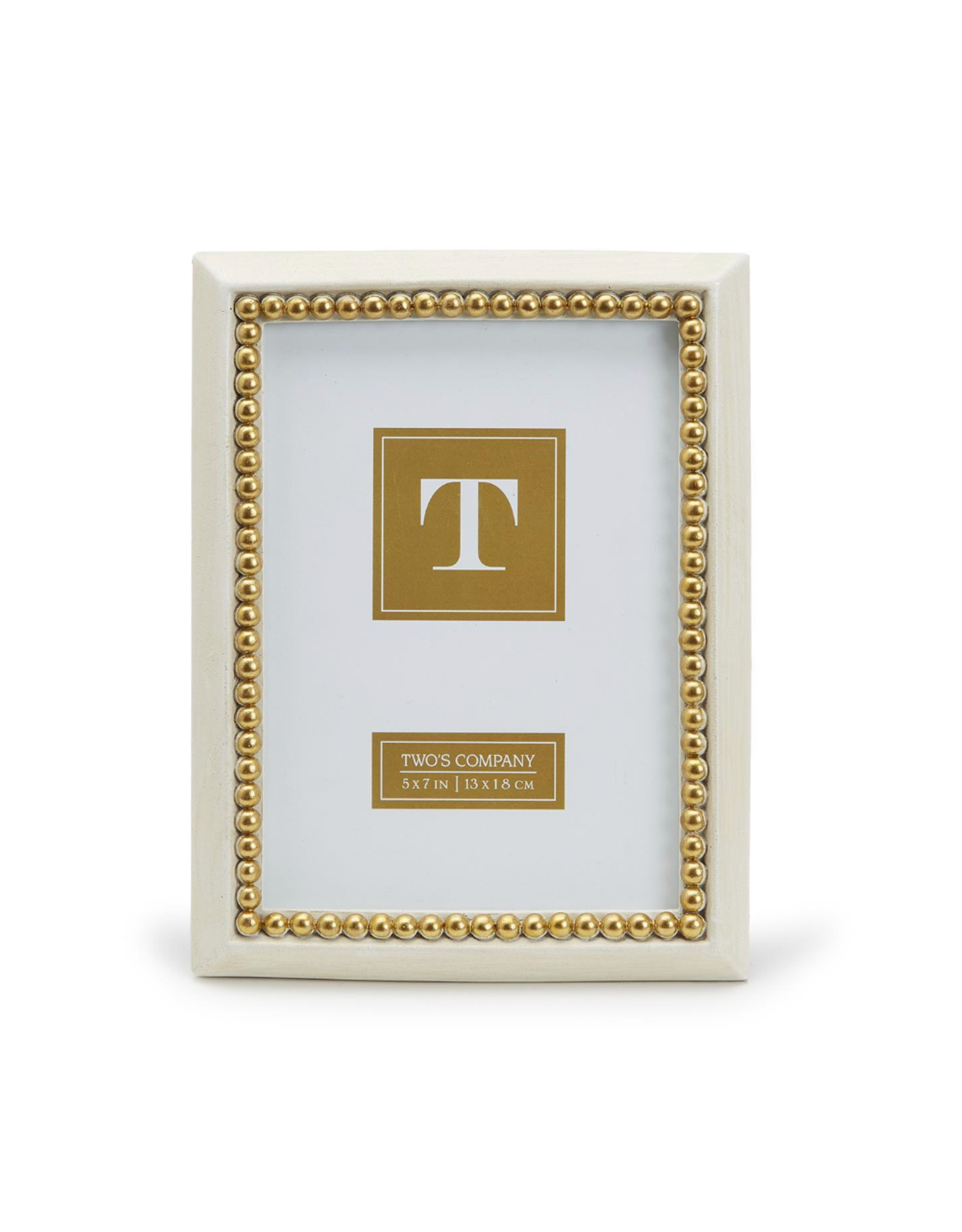 Decor Shop by Place & Gather White and Gold Bead 5x7 Frame
