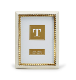 Decor Shop by Place & Gather White and Gold Bead 5x7 Frame