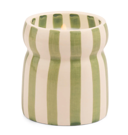 Paddywax Cabana Sage Green Striped Candle 6.5 oz