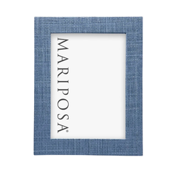 Mariposa Faux Grasscloth 5x7 Frame in Heather Blue