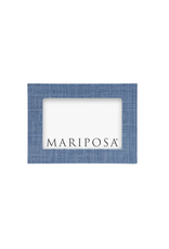 Mariposa Faux Grasscloth 4x6 Frame in Heather Blue