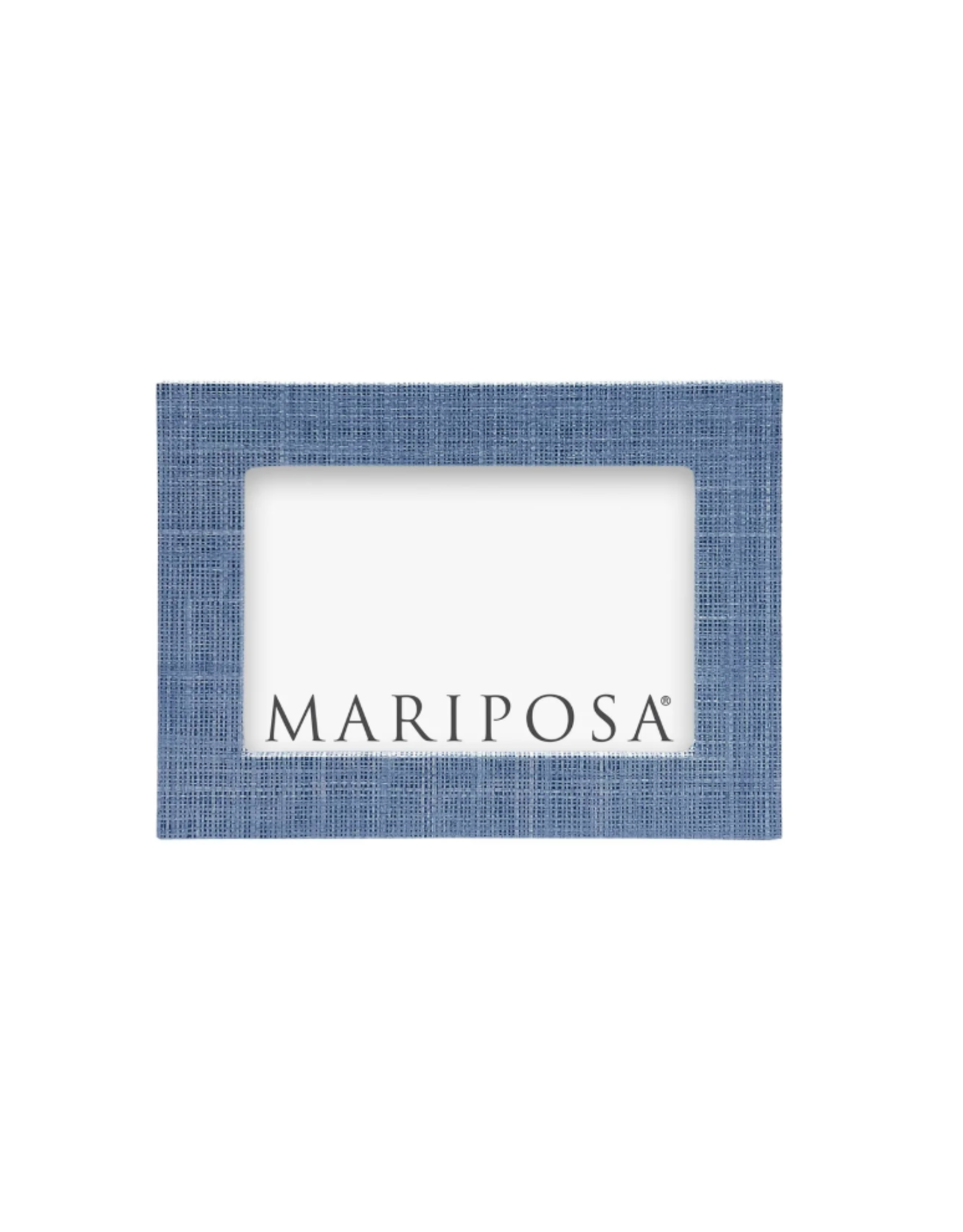 Mariposa Faux Grasscloth 4x6 Frame in Heather Blue
