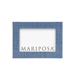 Mariposa Faux Grasscloth 4x6 Frame in Heather Blue