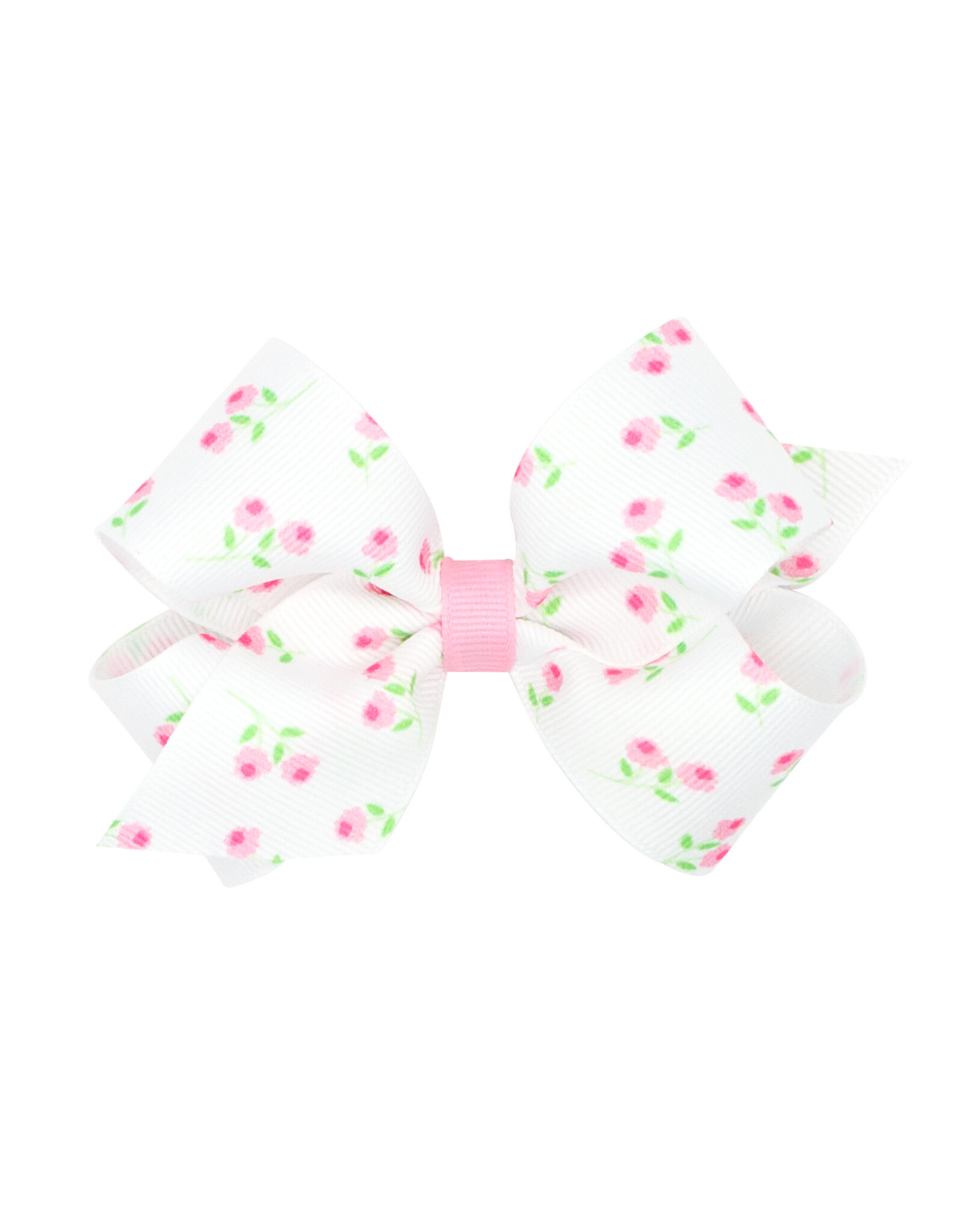Wee Ones Medium Pink Rose Print Bow