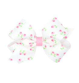 Wee Ones Medium Pink Rose Print Bow