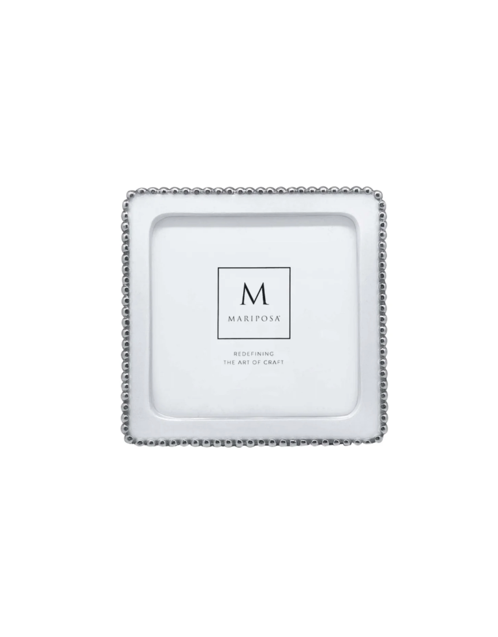 Mariposa Beaded White 5x5 Frame