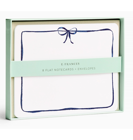 E. Frances Navy Bow Flat Note - Set of 8