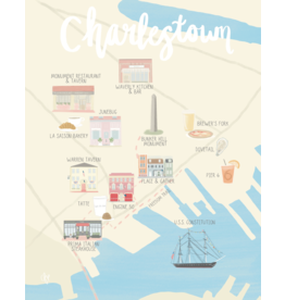 Palm Prints Co Charlestown Map 8x10 Print by Palm Prints