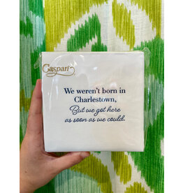 Caspari We Weren't Born in Charlestown in White Cocktail Napkins