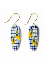 Ink + Alloy Danielle Lemon Drop Earring in Blue Plaid