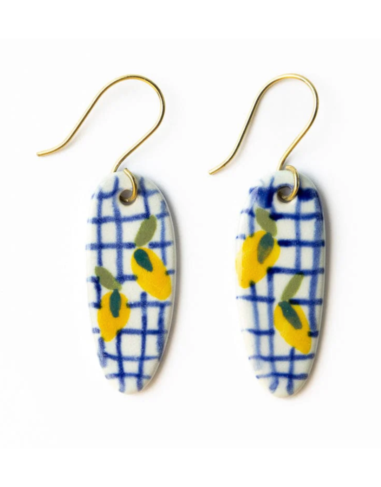 Ink + Alloy Danielle Lemon Drop Earring in Blue Plaid