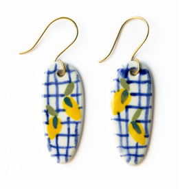 Ink + Alloy Danielle Lemon Drop Earring in Blue Plaid