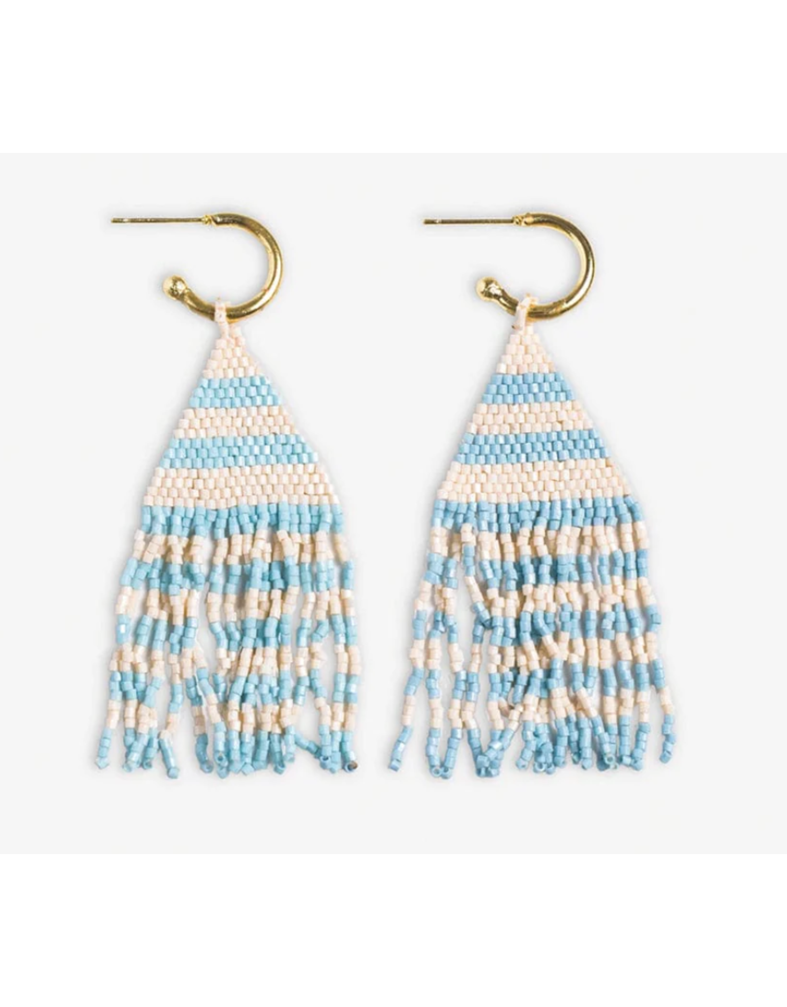 Ink + Alloy James Fringe Earrings in Light Blue