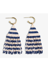 Ink + Alloy James Fringe Earrings in Navy