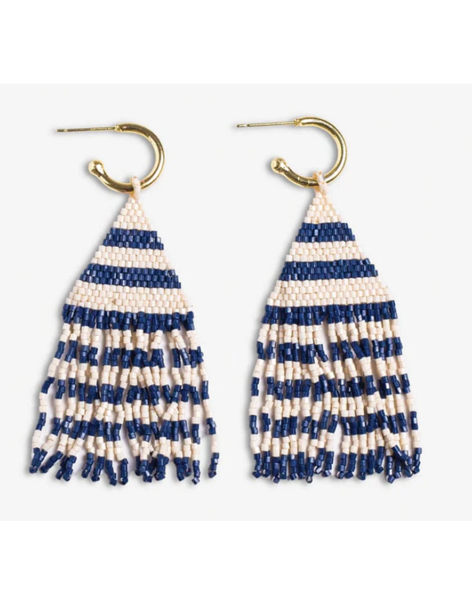 Ink + Alloy James Fringe Earrings in Navy
