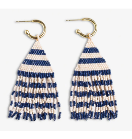Ink + Alloy James Fringe Earrings in Navy