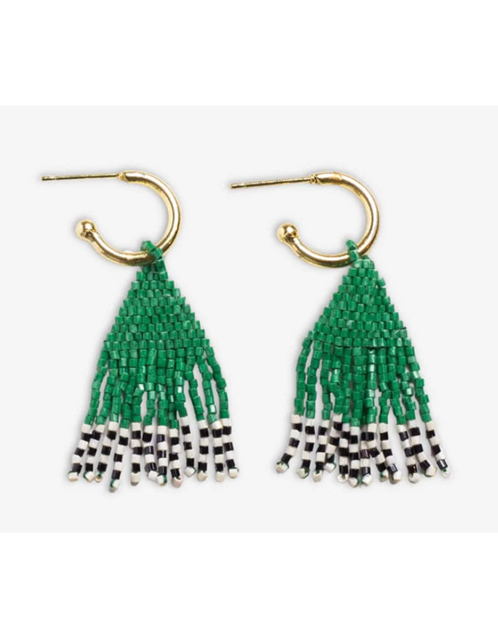 Ink + Alloy Leta Mini Fringe Earring in Green