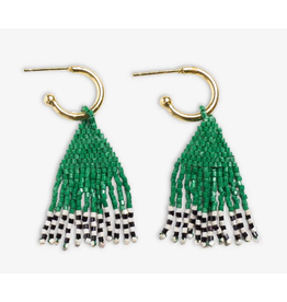 Ink + Alloy Leta Mini Fringe Earring in Green