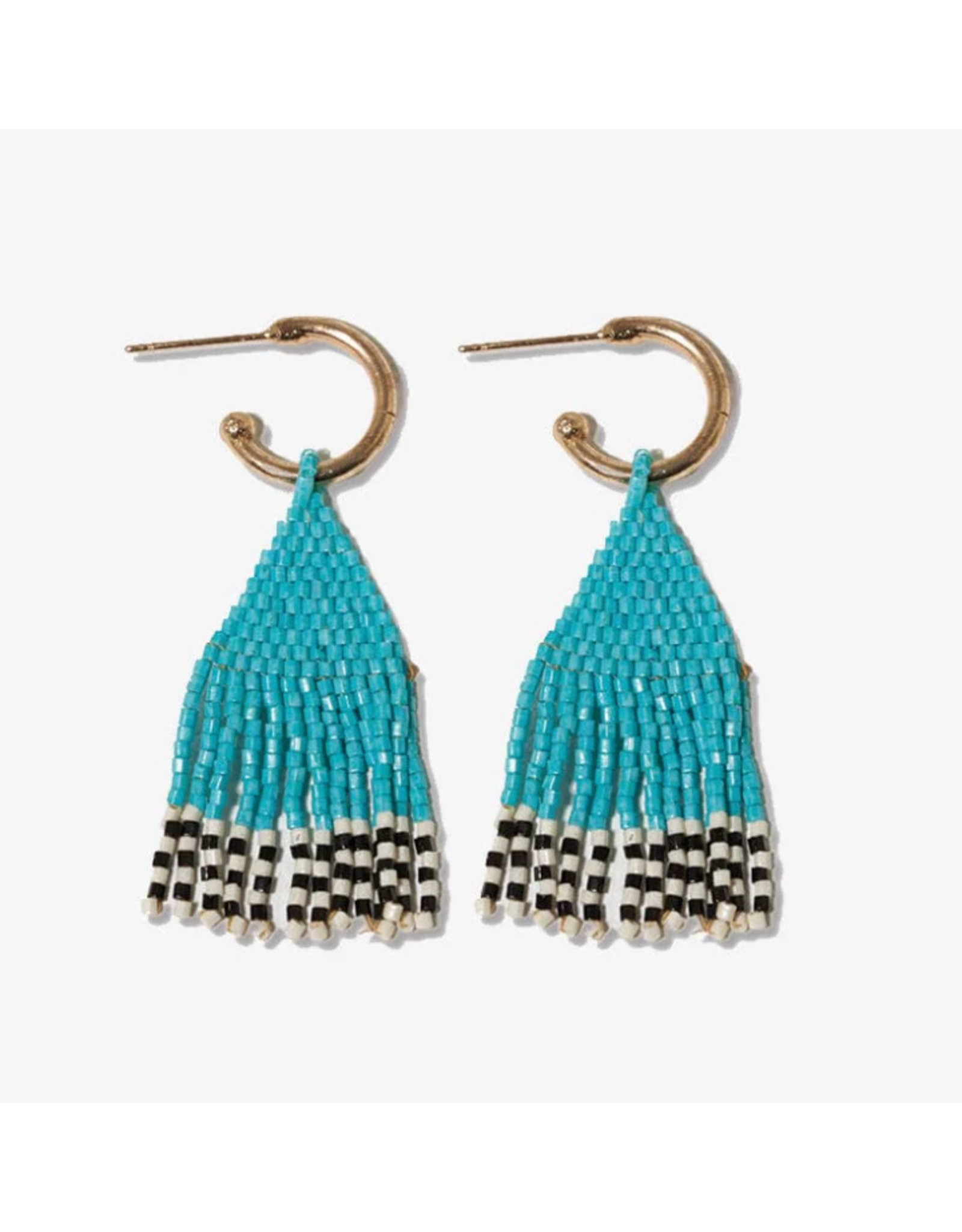 Ink + Alloy Leta Mini Fringe Earring in Turquoise