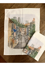 Kelley Cintra Studio Pleasant Street Charlestown Tea Towel by Kelley Cintra Studio