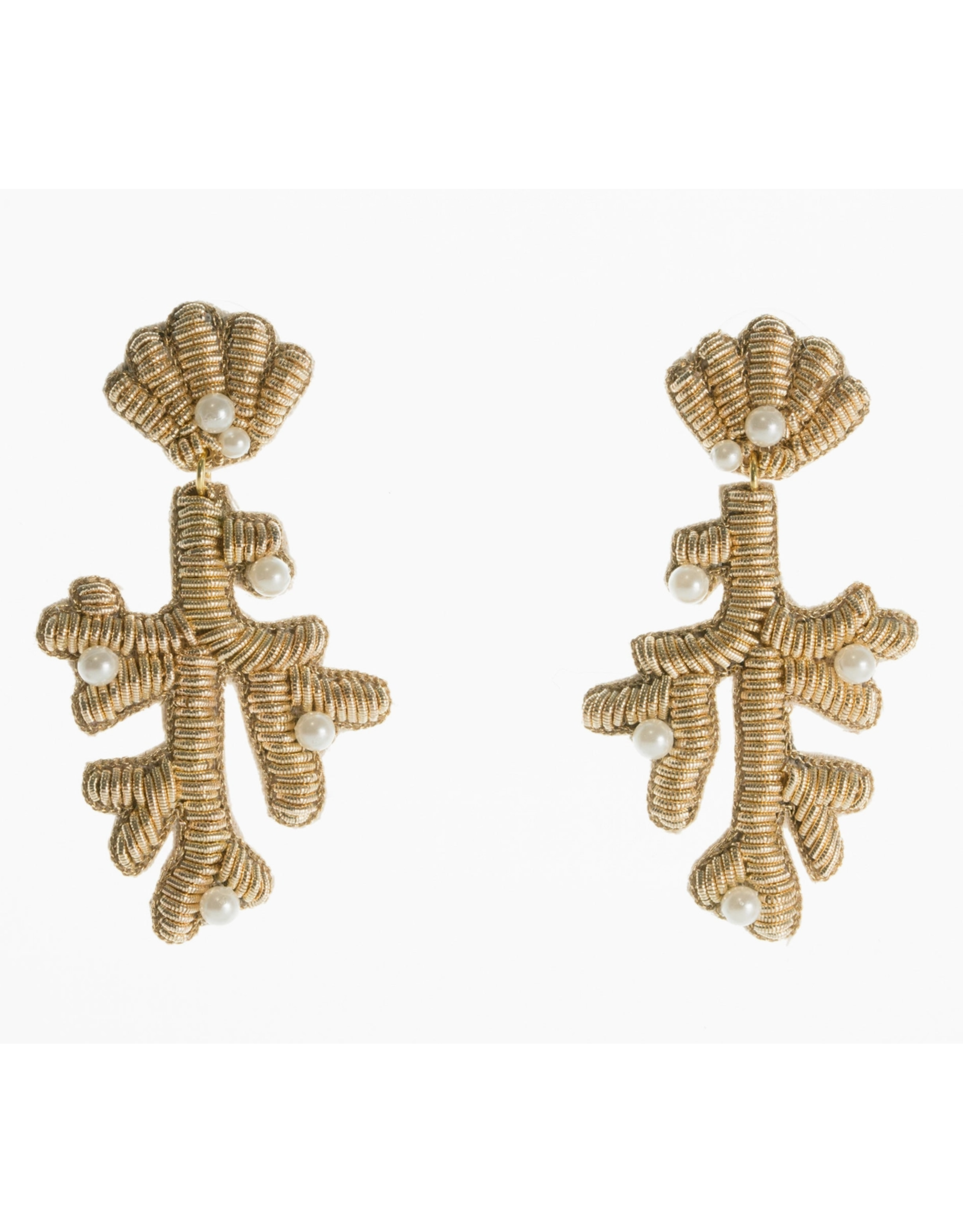 Beth Ladd Collection Capri Coral Earrings in Gold by Beth Ladd