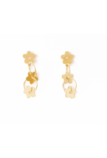 Ink + Alloy Daisy Floral Chain Earring in Gold