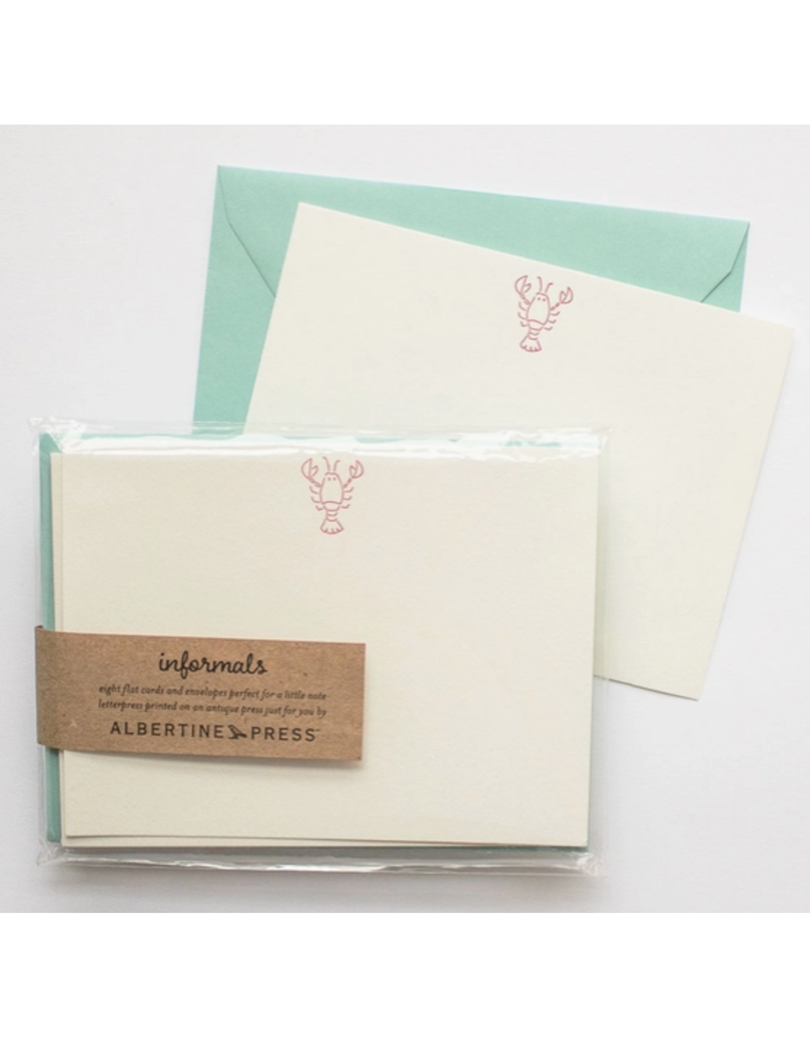Albertine Press Lobster Flat Note Cards - Set of 8