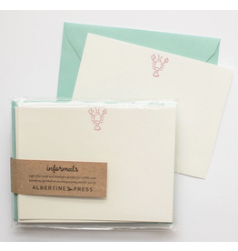 Albertine Press Lobster Flat Note Cards - Set of 8