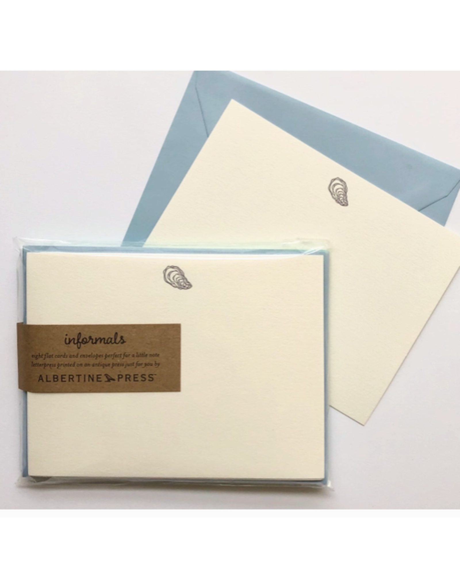 Albertine Press Oyster Flat Note Cards - Set of 8