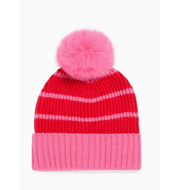 Allison Beanie in Red & Pink